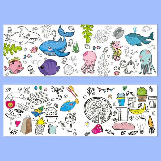 Children Coloring Sticker Roll | BIG SIZE