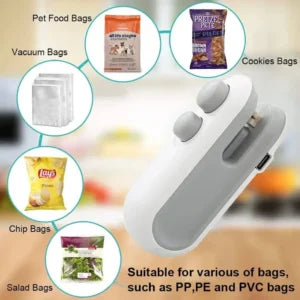 Portable Mini Sealing Machine – USB Rechargeable Food Bag Sealer
