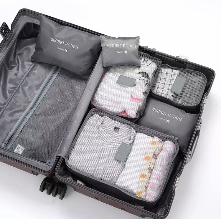 6 Pcs Travel Storage Bag, Clothes Tidy Organizer, Wardrobe Suitcase Pouch Travel Organizer, Shoe Packing Cube Bag, Secret Pouch Bag