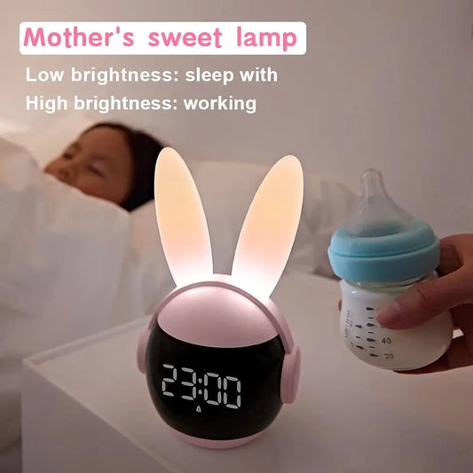 Adorable Rabbit Digital LED Alarm Clock