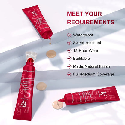 FV Liquid Foundation Oil Control Waterproof Hydrating Makeup Base Cream (Natural Shade For All)