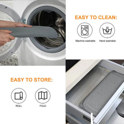 Dish Drying Mat, Multipurpose Plates Rack, Microfibre Absorbent Mat Pot Lid Holder