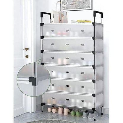 6 Multi layer Stainless Steel Shoes Rack – Space Saving Shoe Organizer