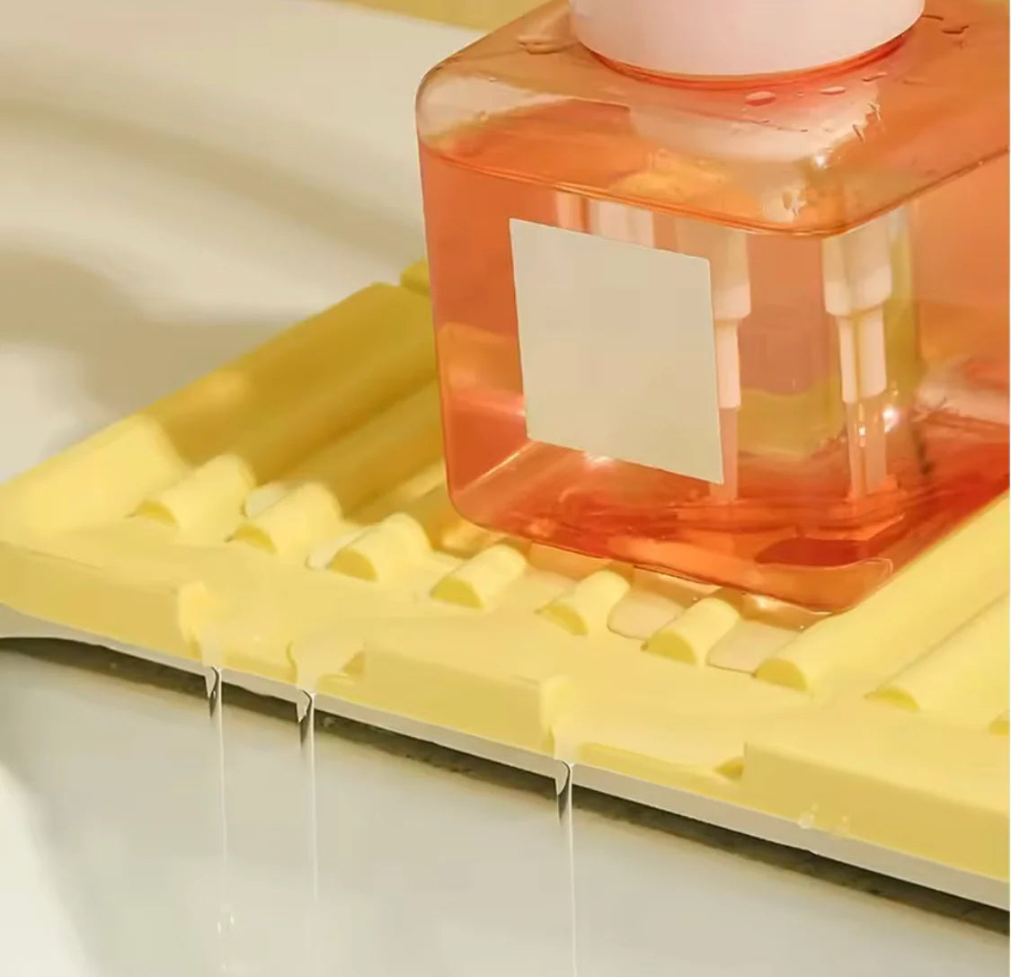 Silicone Faucet Drain Pad, Kitchen Faucet Mat, Bathroom Sink Draining Pad, Silicone Splash Guard