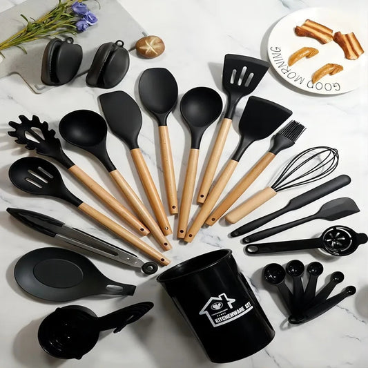 28Pcs Silicone Cookware Spoon Set