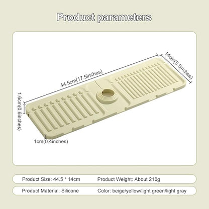 Silicone Faucet Drain Pad, Kitchen Faucet Mat, Bathroom Sink Draining Pad, Silicone Splash Guard