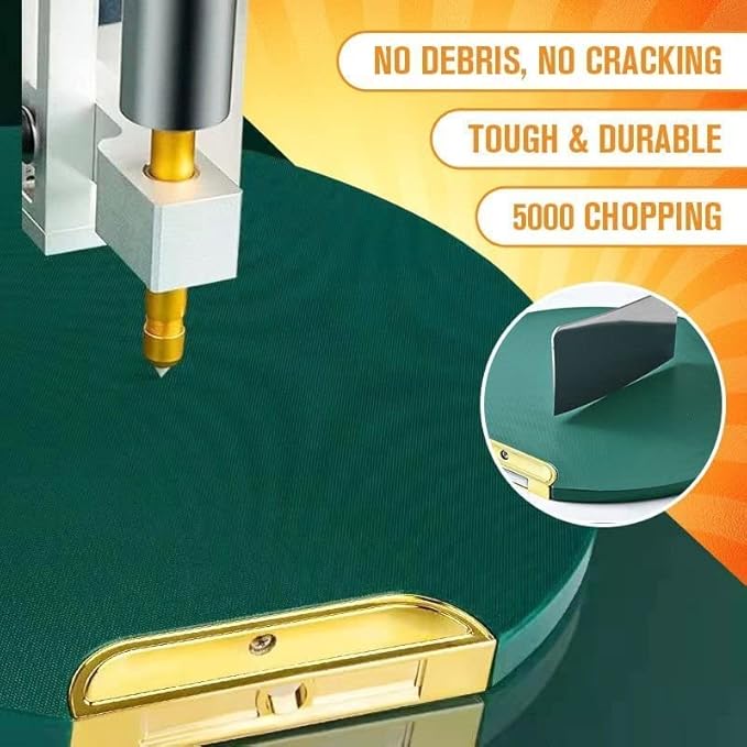 Chopping Board Can Be Vertical Double-sided Antibacterial and Mildew Proof Round Food Grade PE Nordic Green Cutting Board