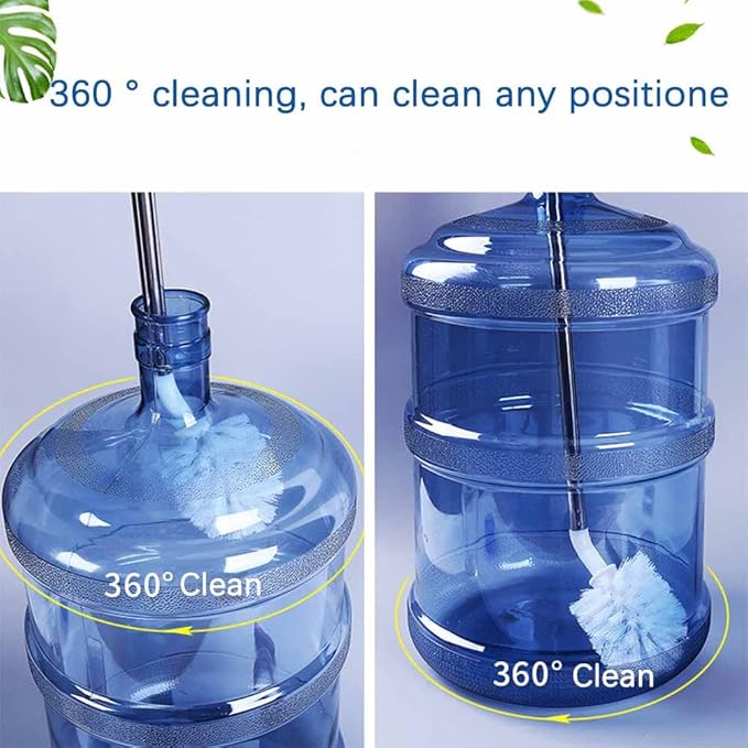 Stainless Steel Water Bottle Cleaning Brush, 360° Spherical Brush Head, Non-Slip Handle, 7-18 Liter Water Bottle