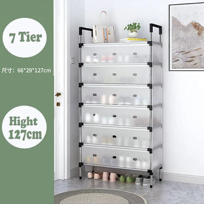 6 Multi layer Stainless Steel Shoes Rack – Space Saving Shoe Organizer