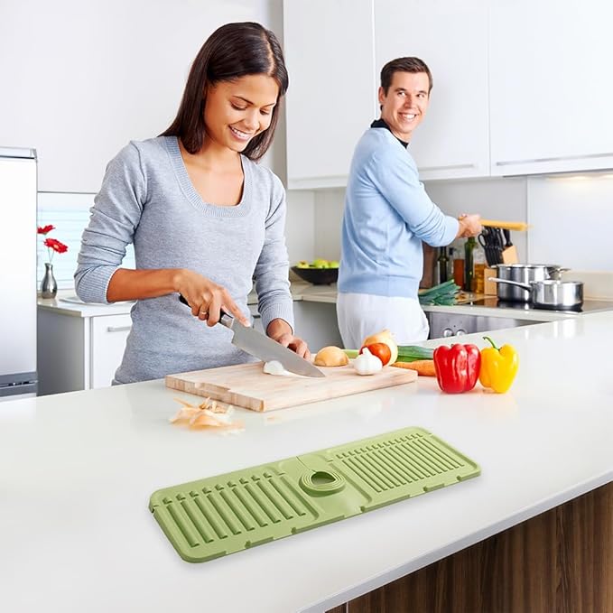 Silicone Faucet Drain Pad, Kitchen Faucet Mat, Bathroom Sink Draining Pad, Silicone Splash Guard