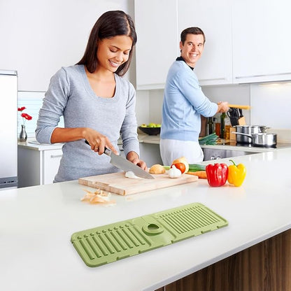 Silicone Faucet Drain Pad, Kitchen Faucet Mat, Bathroom Sink Draining Pad, Silicone Splash Guard