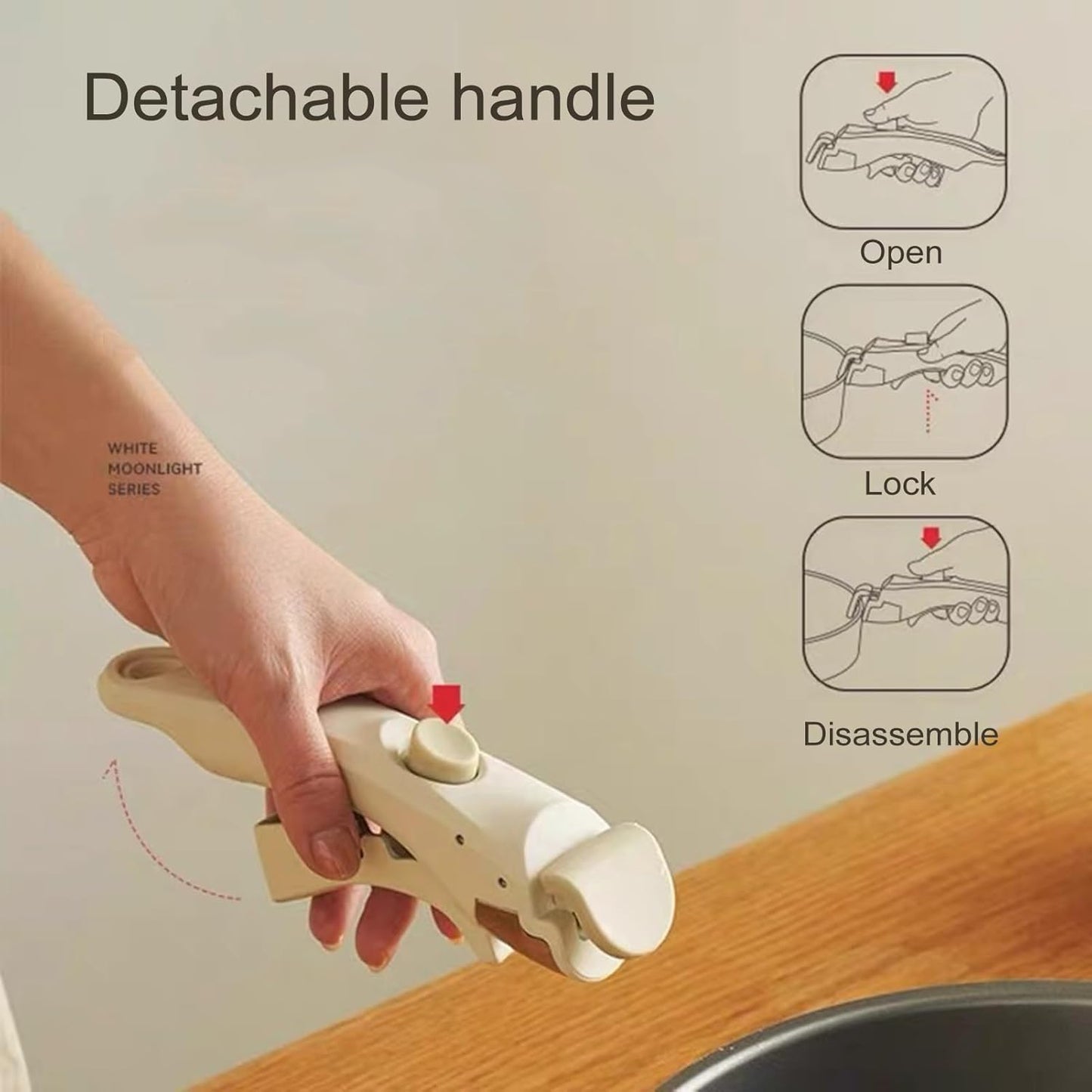 Universal Removable Handle for Hot Pots & Pans