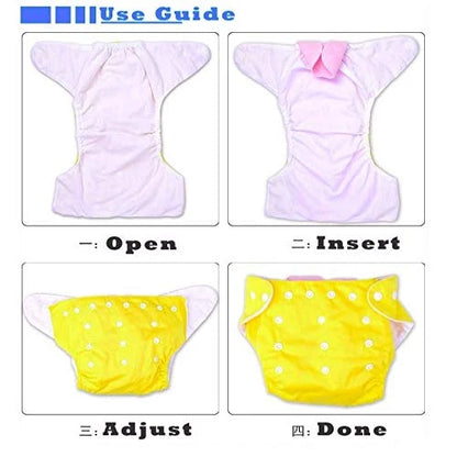 Washable Baby Cloth Diapers | Reusable & Adjustable Eco-Friendly Nappies