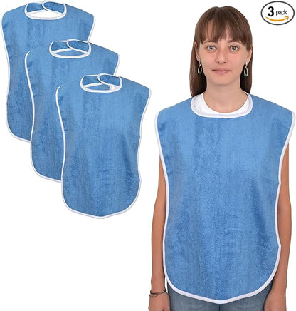 Adult Bibs for Eating - Adult Bibs for Women - Bib for Kids - Men & Seniors (PACK OF 3)