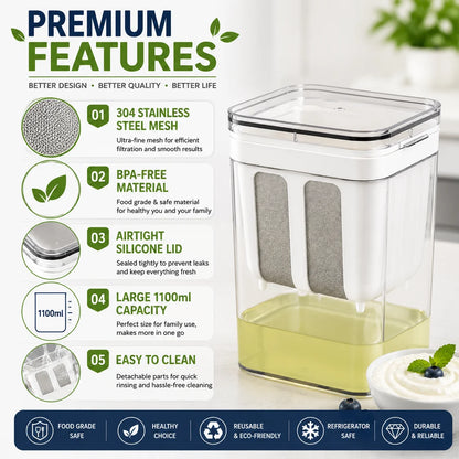 1100ML Greek Yogurt Maker and Beverage Strainer