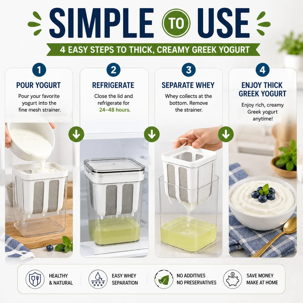 1100ML Greek Yogurt Maker and Beverage Strainer