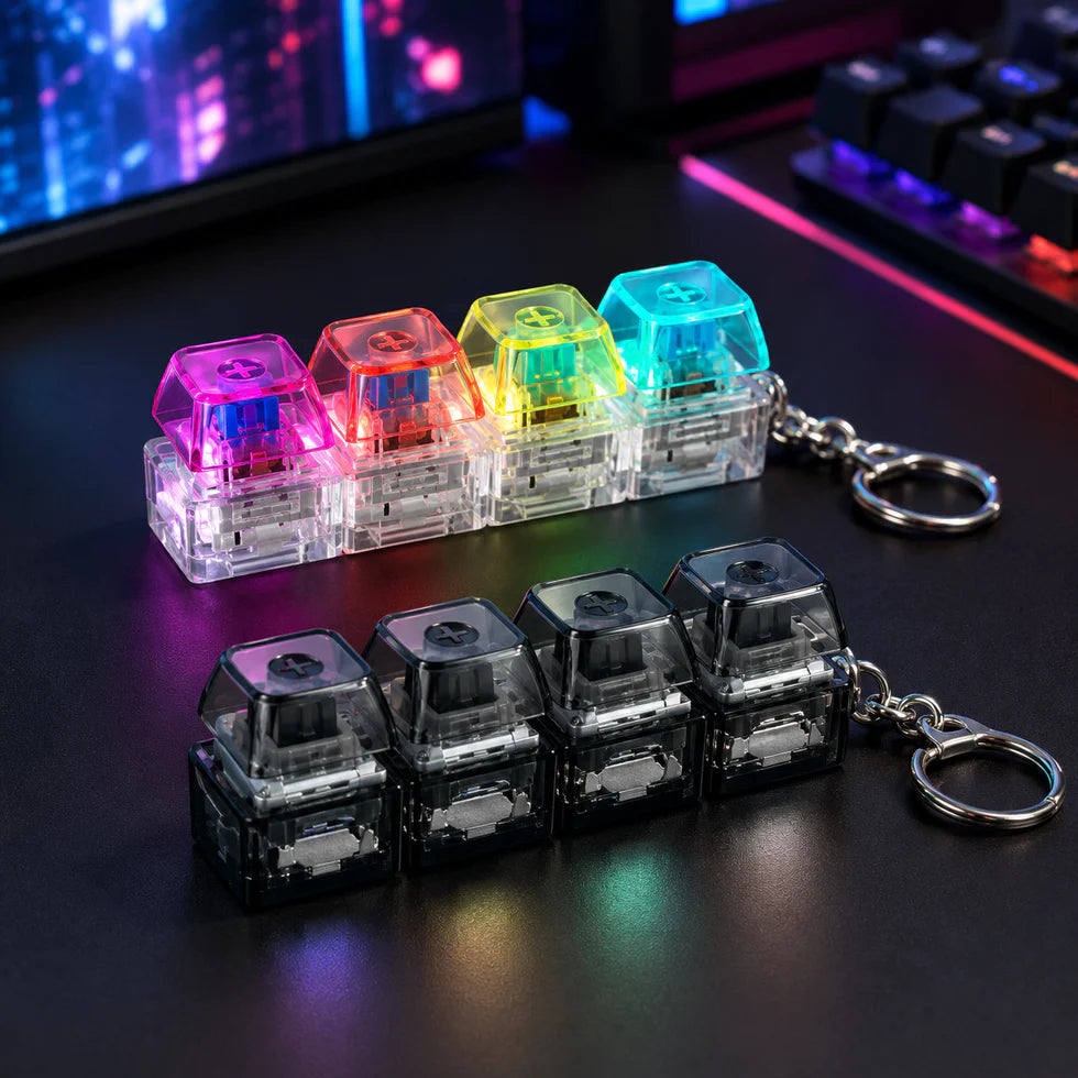 Keyboard Fidget Stress Relief Keychain for Kids & Adults (Random Colors)