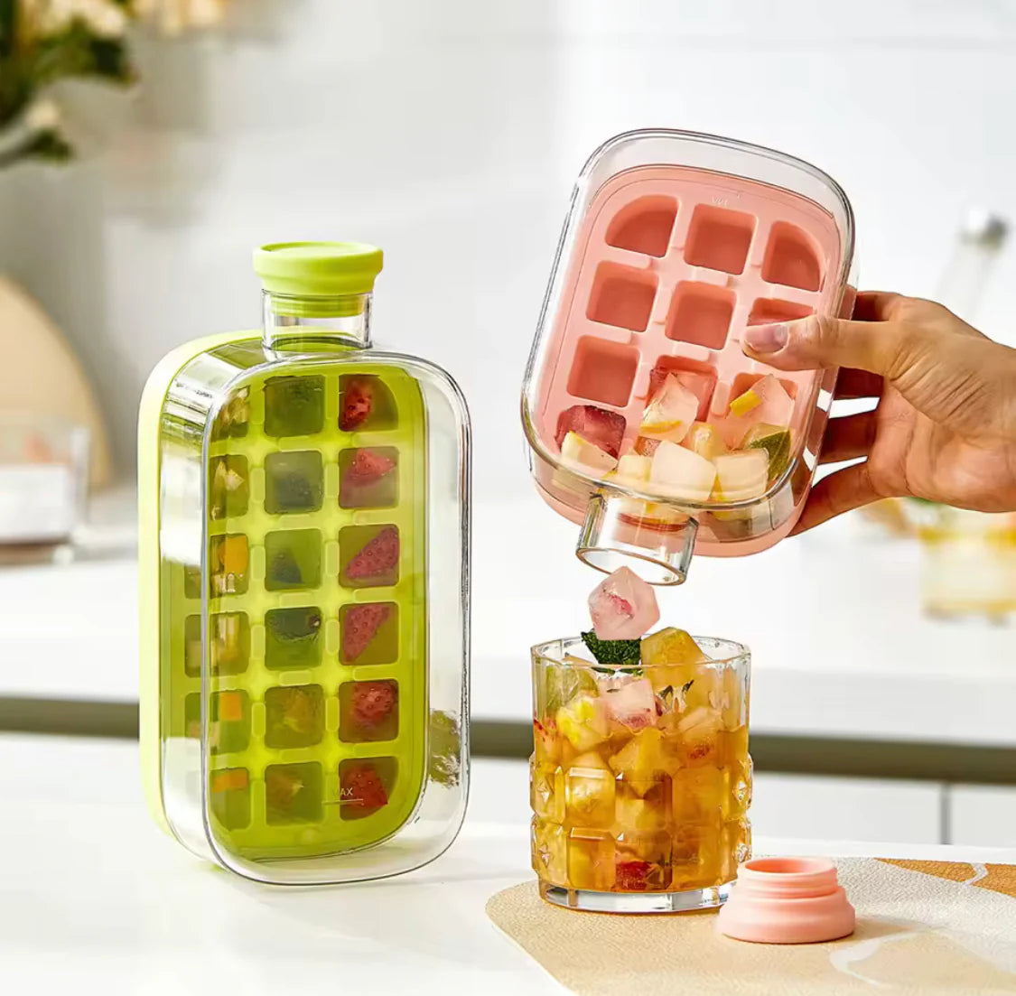 2 In 1 Ice Maker Ice Cube Bottle, Portable Ice Maker Kettle, Ice Mold Cooler Cup, Outdoor Fitness Drink Bottle