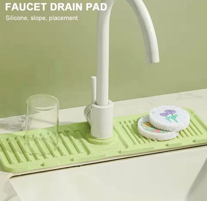 Silicone Faucet Drain Pad, Kitchen Faucet Mat, Bathroom Sink Draining Pad, Silicone Splash Guard