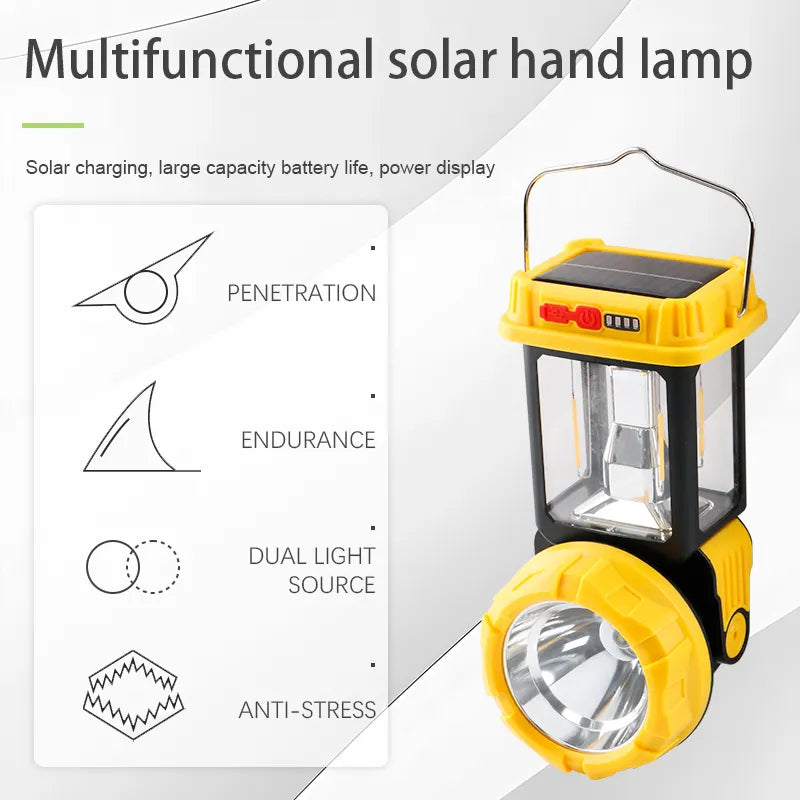 Multifunctional Solar Portable Rechargeable Led Searchlight