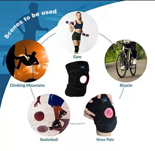 Open Patella Knee Support Brace – Adjustable Compression Sleeve for Pain Relief & Sports Injury Recovery.      2 PIECES(For 2 Knees)