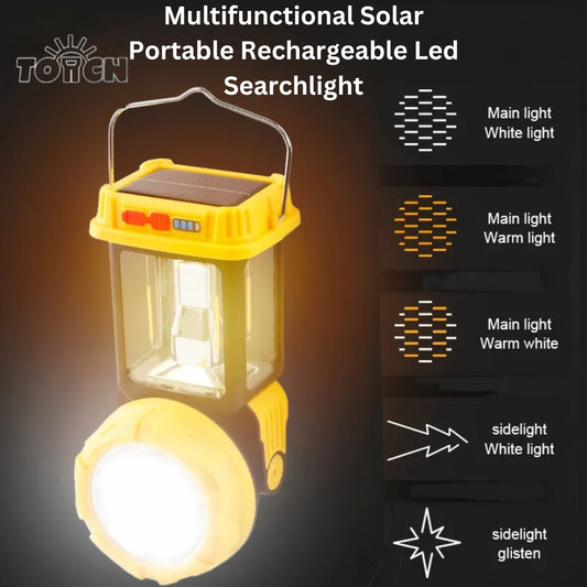 Multifunctional Solar Portable Rechargeable Led Searchlight