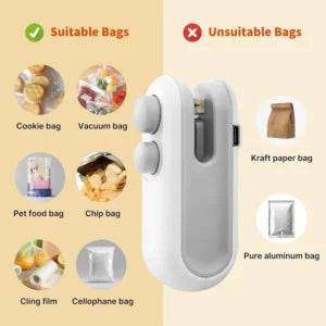 Portable Mini Sealing Machine – USB Rechargeable Food Bag Sealer