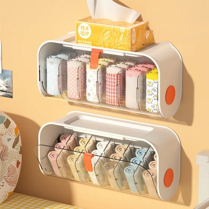 Multifuctional Socks Underwear Storage Wall-Mounted Punch Free Rack Holder Organizer