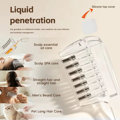 2 in 1 Crystal Oil & Serum Applicator Comb – Mess-Free Scalp Oil Application & Distributor