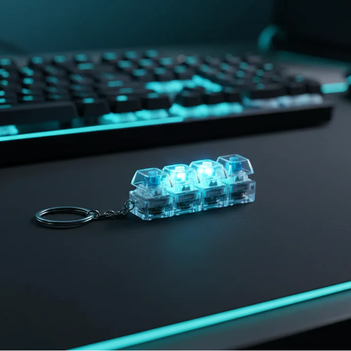 Keyboard Fidget Stress Relief Keychain for Kids & Adults (Random Colors)