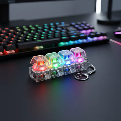 Keyboard Fidget Stress Relief Keychain for Kids & Adults (Random Colors)