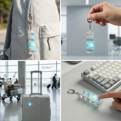 Keyboard Fidget Stress Relief Keychain for Kids & Adults (Random Colors)