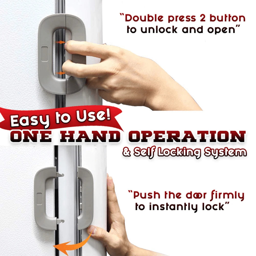 Self-Adhesive Fridge Lock Latchs System for Home Refrigerator Lock Fridge Freezer Door Locks Kids Baby Safety Child Cabinet Lock