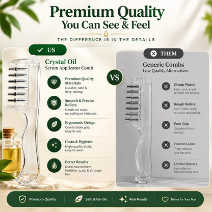 2 in 1 Crystal Oil & Serum Applicator Comb – Mess-Free Scalp Oil Application & Distributor