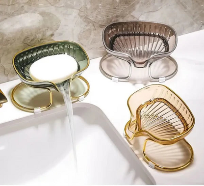 Waterfall Elegant Countertop Soap Dish With Metal Rack