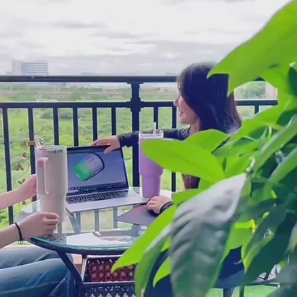 2-in-1 Drink Separator Divider with Spill Proof Lid for Stanley Tumbler 40oz, Silicone Liner Reusable Insert Cup Splitter Dual-Sided Drink for Coffee, Cola, Juice