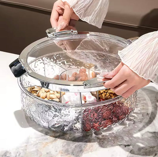 5 Grid Luxury Sealed Snack Tray With Cover
