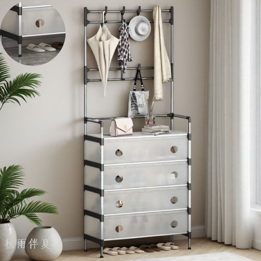 Dust-Proof Stylish Multifunctional Coat & Shoe Rack