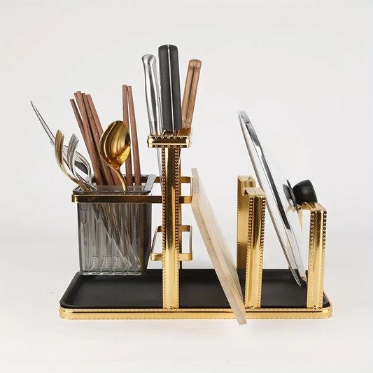 Stainless Steel Luxurious Knife and Chopsticks Rack